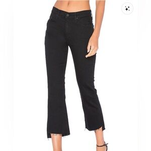 MOTHER Black Cropped Flare Jeans
